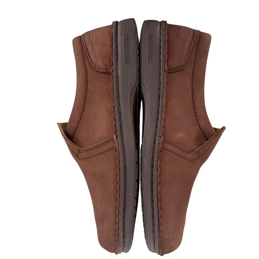 Birkenstock Slip On Loafer Shoe Mens 43 10 Wide Brown Nubuck Leather Comfort
